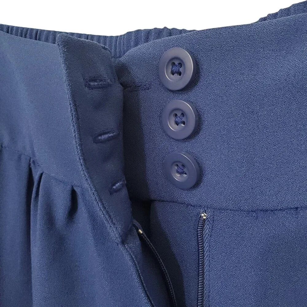 Melissa McCarthy NEW 1X Pants Flowy Cropped Capri Button Cuff Elastic Waist Hems - Picture 7 of 12